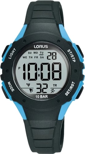Orë dore sportive Lorus R2359PX9, e zezë/blu