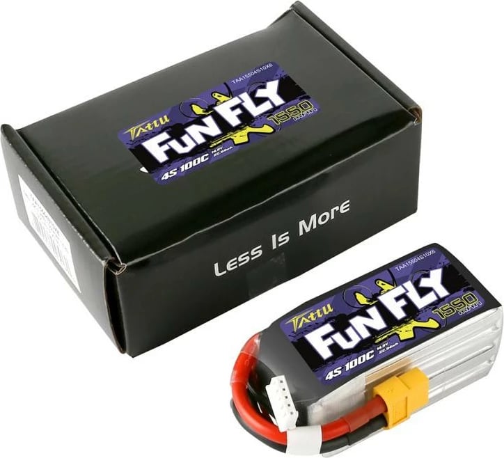 Bateri LiPo Tattu Funfly 1550mAh 4S1P 100C, për dronë, e zezë
