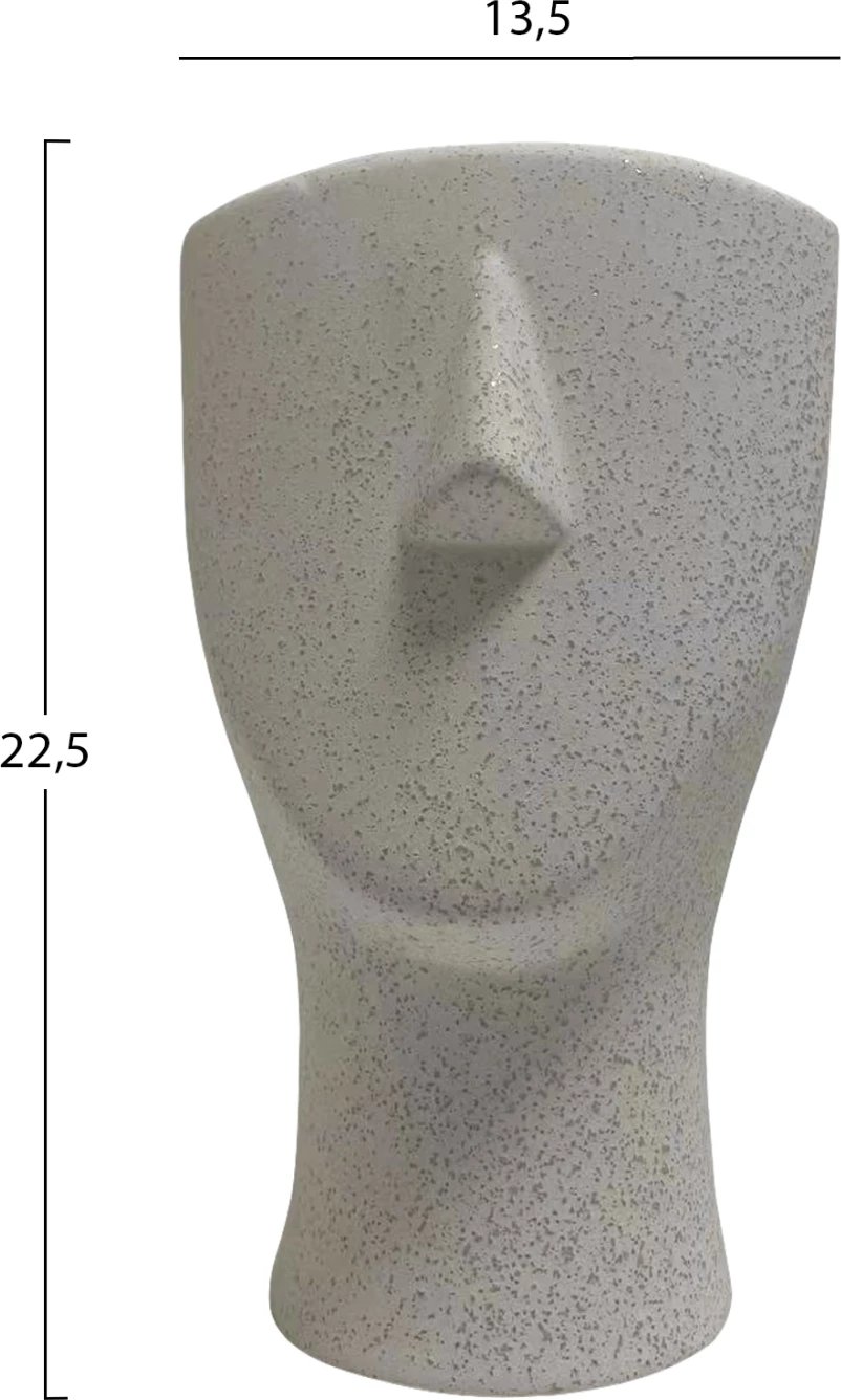 Dekor tavoline prej qeramike, fytyrë njeriu, ngjyrë e bardhë, FH4632, 13.5x13.5x22.5 cm Dekor tavoline prej qeramike, fytyrë njeriu, ngjyrë e bardhë, FH4632, 13.5x13.5x22.5 cm