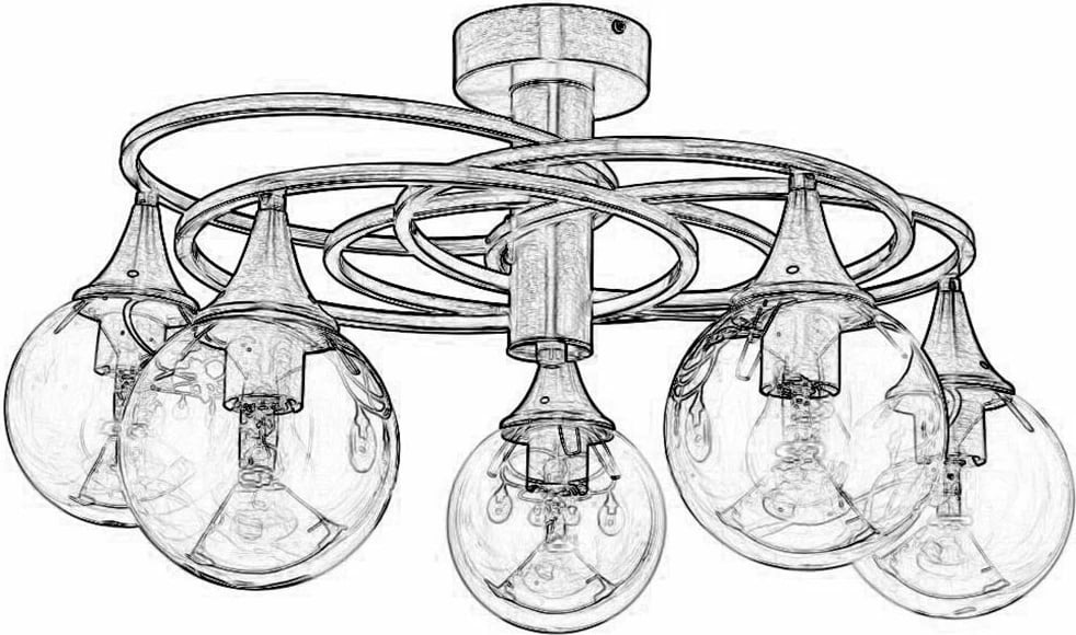 Llambë varëse Opviq, AR-1661-5E, ngjyrë antike, 5 llamba