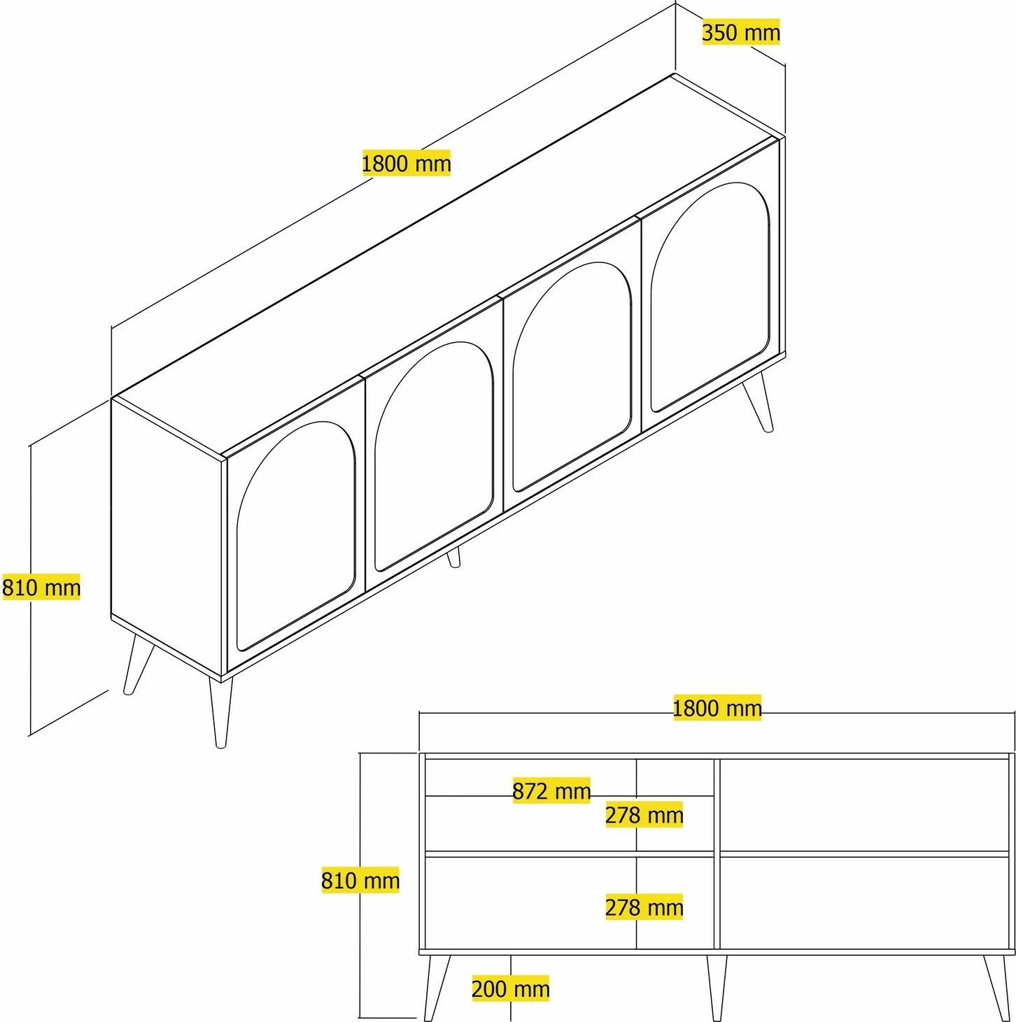 Konsol Skye Decor, Lyon 81 - Atlas, arrë