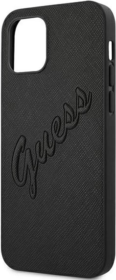 Mbështjellës Guess Saffiano Vintage Script për iPhone 12 Pro Max 6.7", Zi