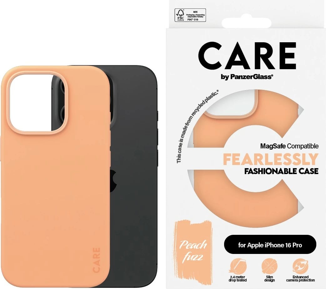 Mbështjellës PanzerGlass CARE Case Fashion MagSAFE për iPhone 16 Pro, rozë