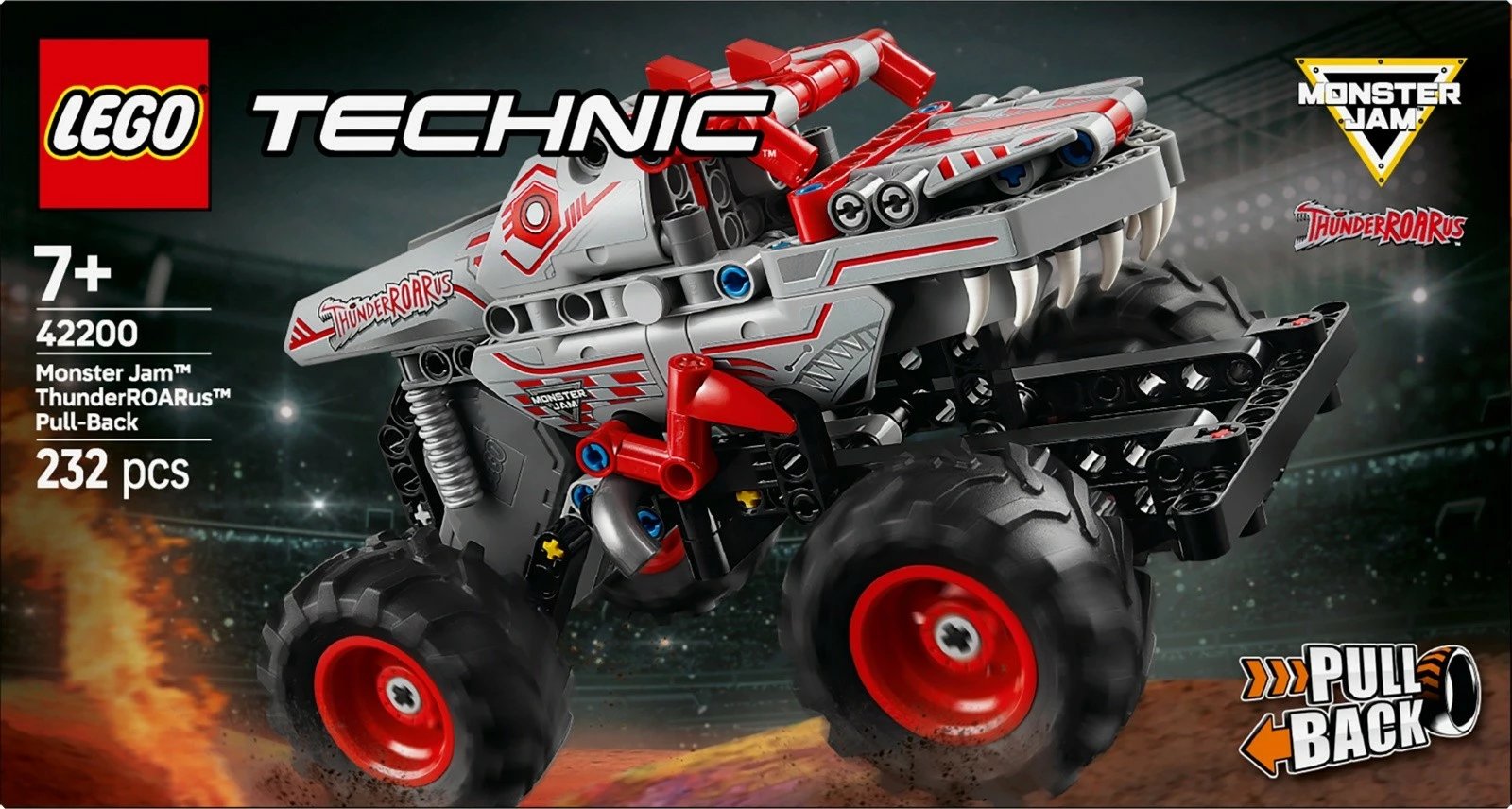 Set ndërtimi LEGO Technic Monster Jam ThunderROARus 42200, 232 pjesë, Pull-back