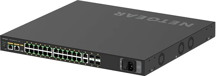 Switch i menaxhueshëm NETGEAR M4250-26G4XF-PoE+, 24 porte Gigabit, 4 SFP+, PoE+, rackmount, i zi Switch i menaxhueshëm NETGEAR M4250-26G4XF-PoE+, 24 porte Gigabit, 4 SFP+, PoE+, rackmount, i zi