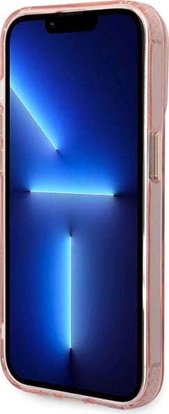 Mbështjellës Guess Gold Outline MagSafe për iPhone 14 Pro Max 6.7", rozë