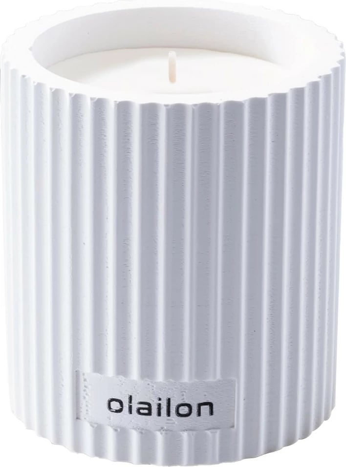 Qiri dekorativ prej betoni, aromë vanilje dhe trëndafili, i bardhë, Damla v2