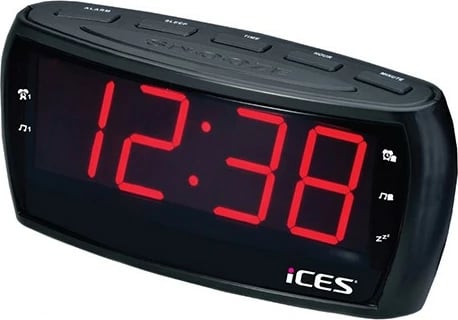 Radio orë Lenco ICR-230-1, LED, FM, e zezë