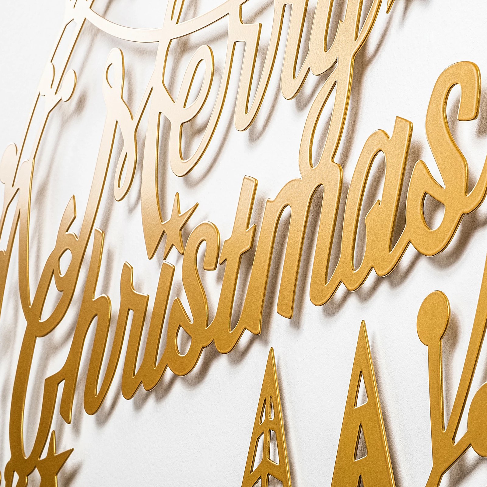 Aksesor dekorativ metalik për mur, Wallity, XMASGOLD - 021