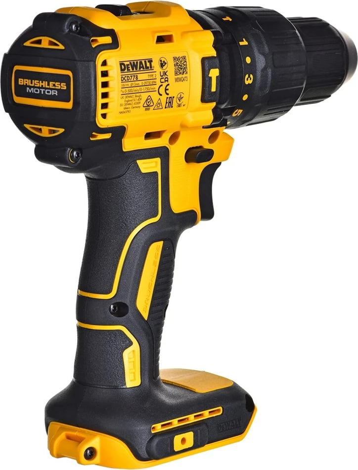 Makineri goditëse/vidash DeWalt DCD778S2T-QW, 18V, 1.5 Ah, 2 bateri, zi/verdhe, set