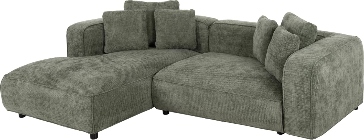 Divan qoshe majtas 3-vendësh GRACE FH3280.05L, pëlhurë jeshile, 252x105-160x70-90H cm