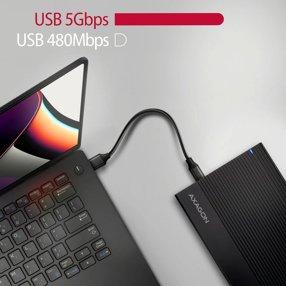 Kasë e jashtme AXAGON EE35-GTR, për hard disk 3.5", USB 3.2 Gen 1, SATA, Metal, E zezë