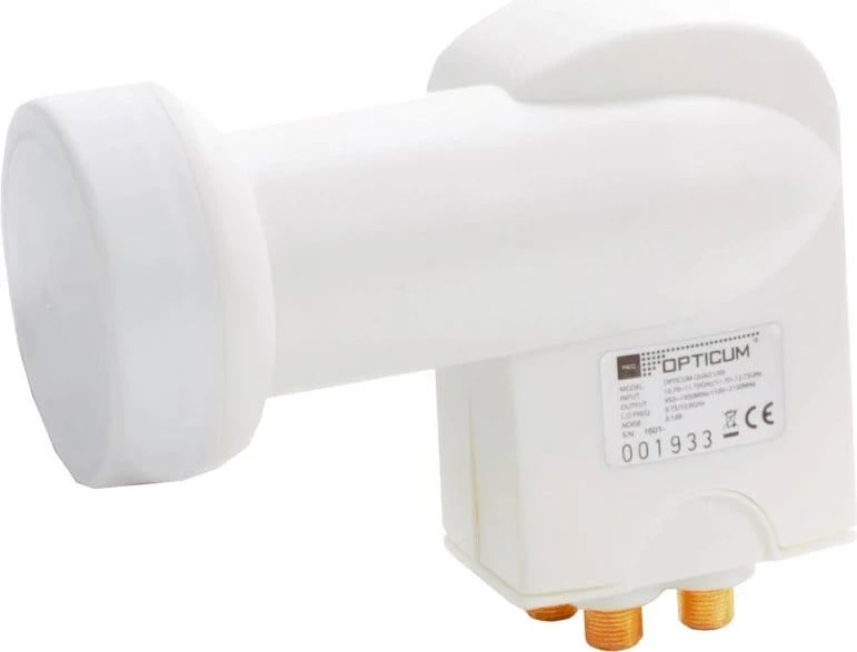 LNB Quad Opticum LEC-URZ0627, 10.7-12.75 GHz, Bardhë