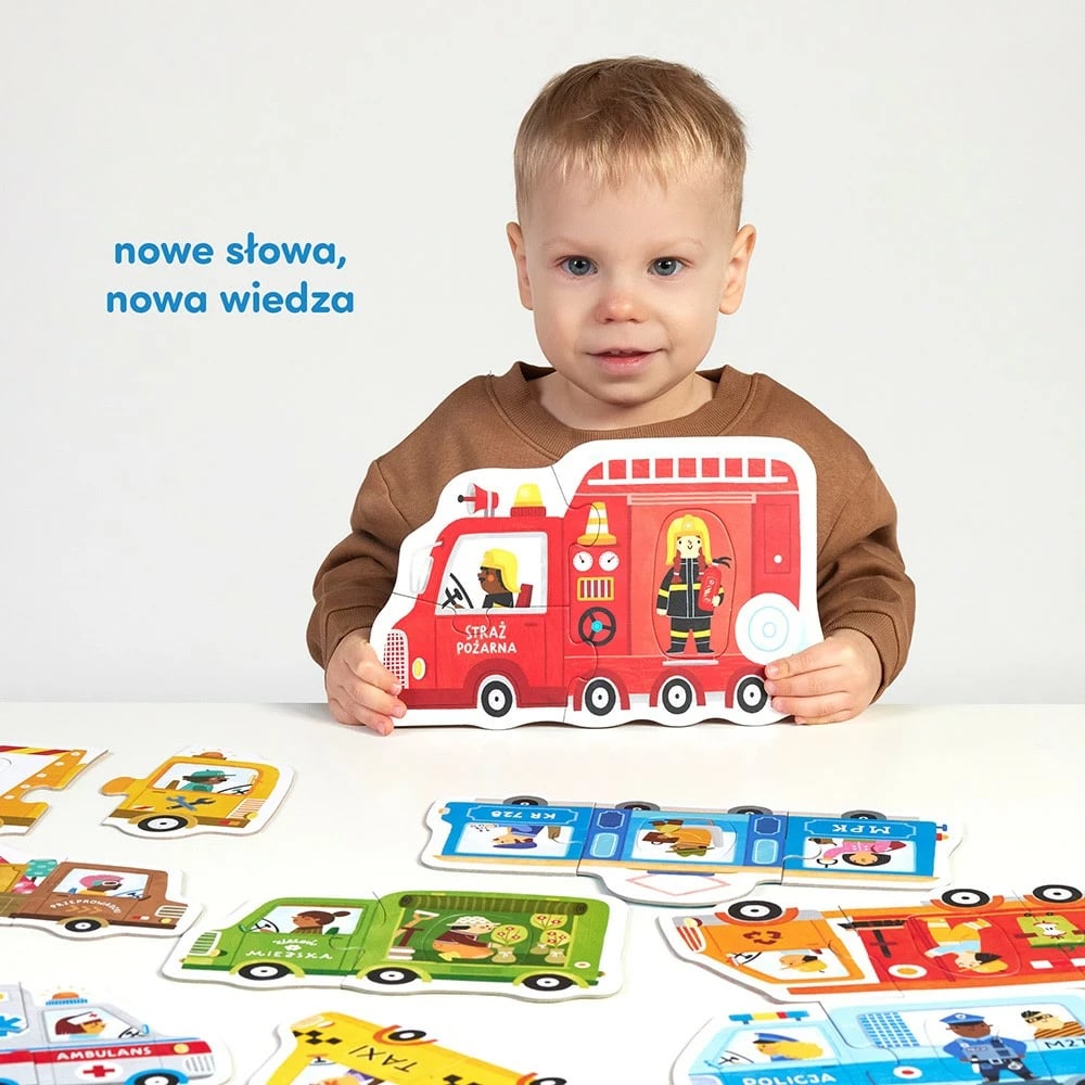 Puzzle edukativ CzuCzu First Puzzle - Vehicles, 28 pjesë, për fëmijë 2+