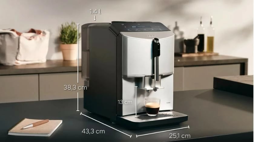 Makine ekspresi Siemens TF303E01 EQ300, automatike, 1.4L, me mulli, e zezë/argjendtë