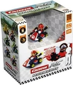 Makine RC Carrera Mario Kart 1:50, Super Mario, 2.4GHz, Blu, Kuqe, Bardhë