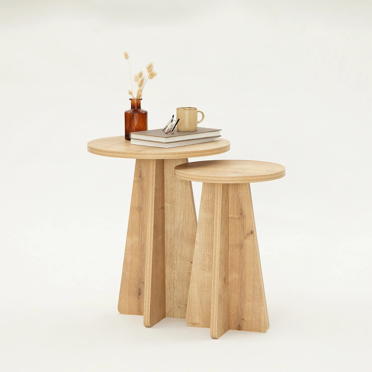 Set tavolinash ndihmëse, 2 copë, ngjyrë lis safir, Hanah Home