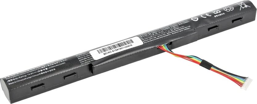Bateri laptop Mitsu BC/AC-E15 për Acer Aspire E15, E5-475, 2200mAh, 14.6V, e zezë