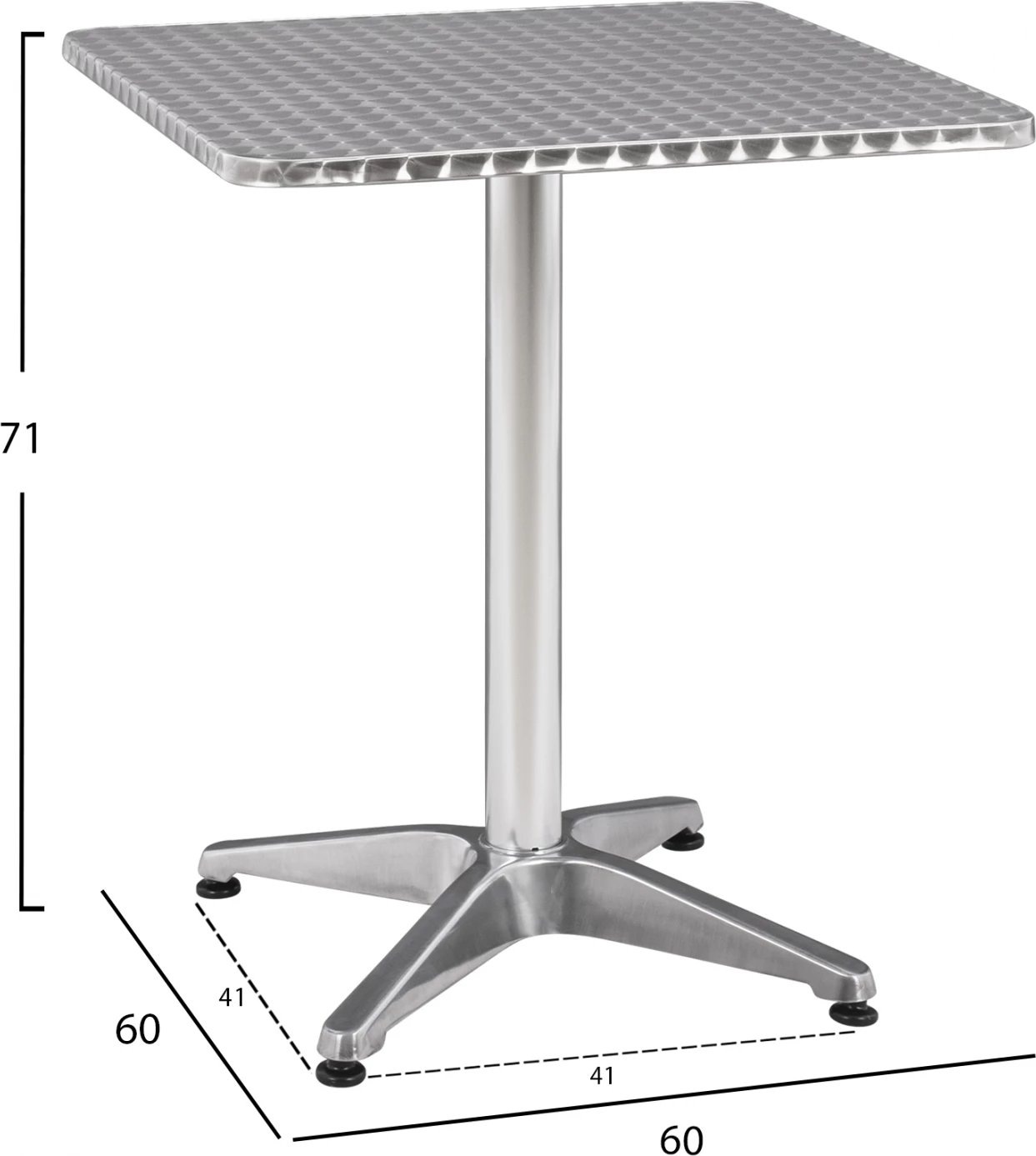 Tavolinë Frodo alumin 60x60x72 cm 4 këmbë FH5016