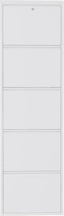 Dollap këpucësh Skye Decor, metalik, 5 pjesë, me kyç, i bardhë