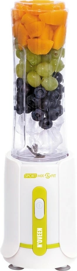 Blender personal NOVEEN SB210 Sport Mix & Fit, 0.6L, i bardhë/gjelbër, set me 2 shishe