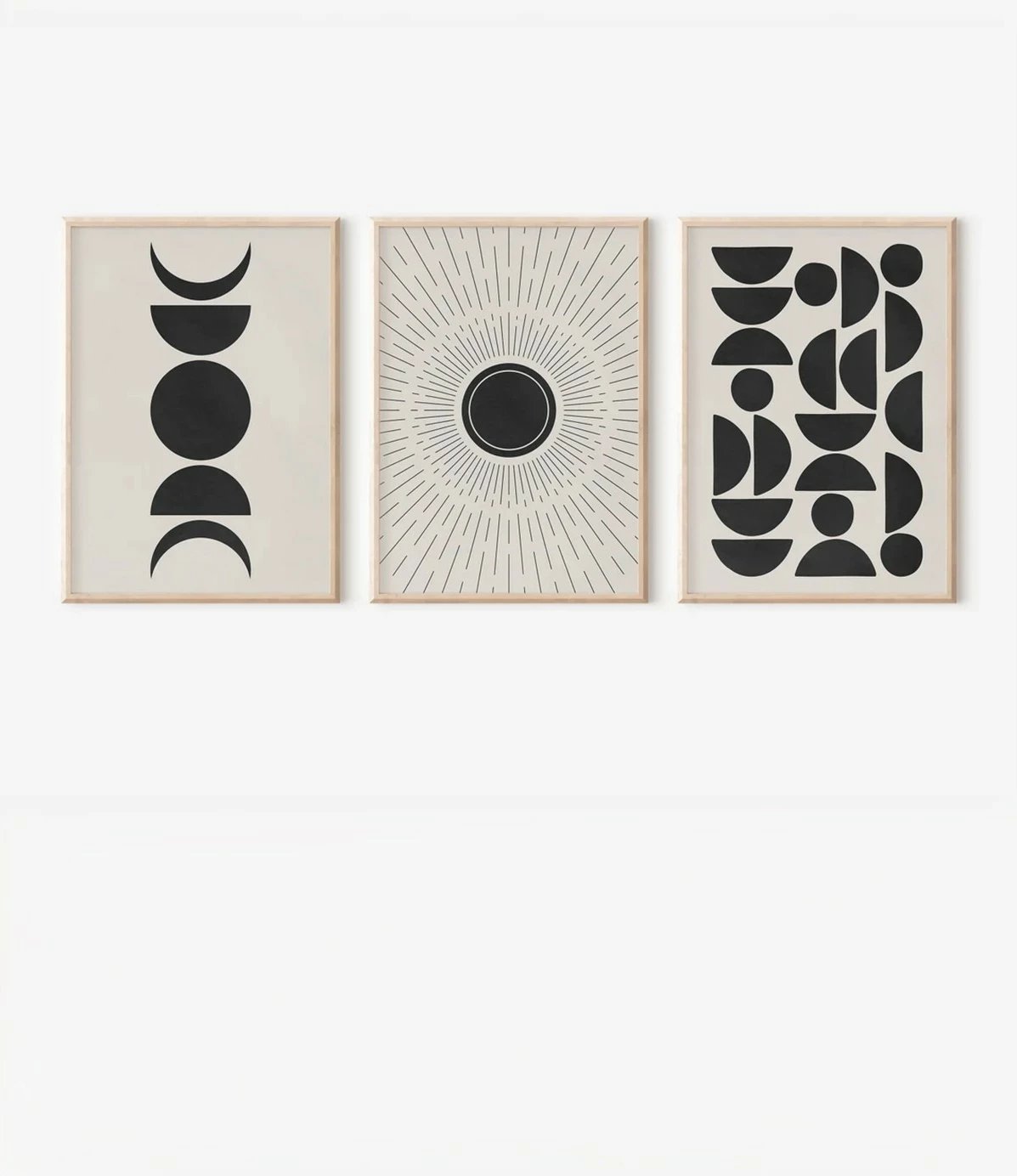 Set pikturash dekorative me kornizë, 3 pjesë, Wallity, 3Dartsohoset73