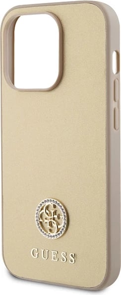Mbështjellës Guess GUHCP15XPS4DGPD për iPhone 15 Pro Max 6.7", hardcase, Strass Metal Logo, ari