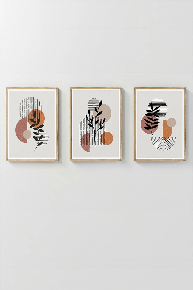 Pikturë dekorative me kornizë (3 copë), Wallity, 3Dartsohoset113