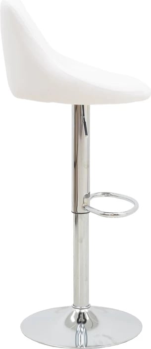 Karrige për bar Boronez, e bardhë, lartësi e rregullueshme, bazë kromi, set prej 2 copë, 47x49x112cm