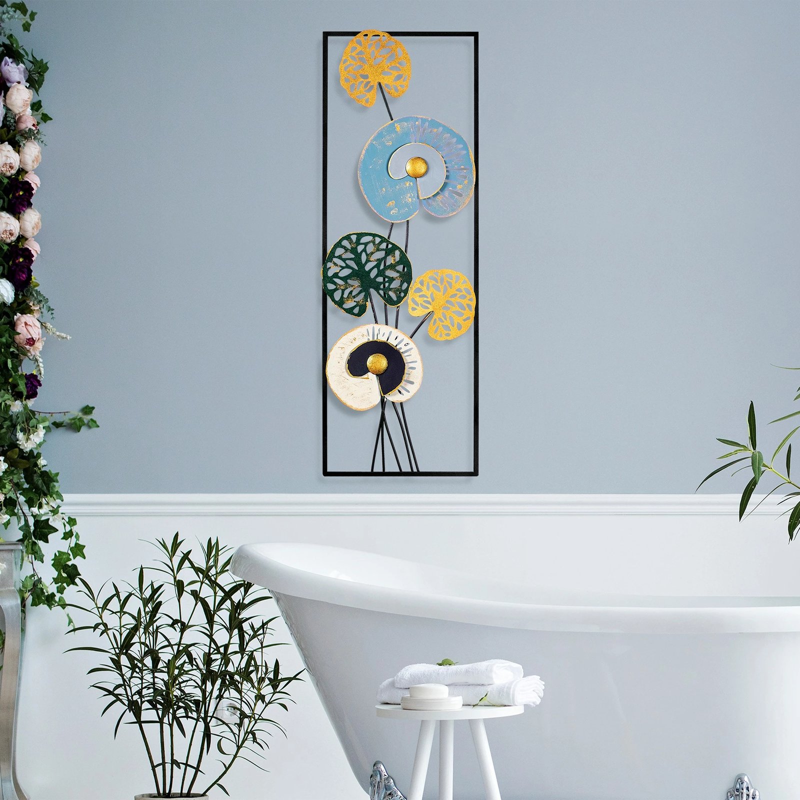 Aksesor dekorativ metalik për mur, Wallity, Grape Vine 1 (3), shumëngjyrësh, 32x90x4 cm