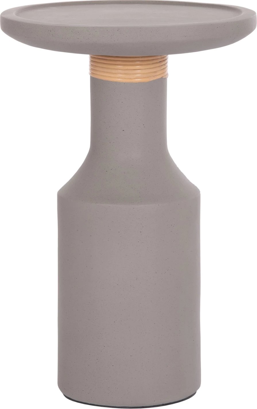 Tavolinë anësore TRED(T), çimento fibër, gri, ratan natyral, FH18169.03, 40x61cm