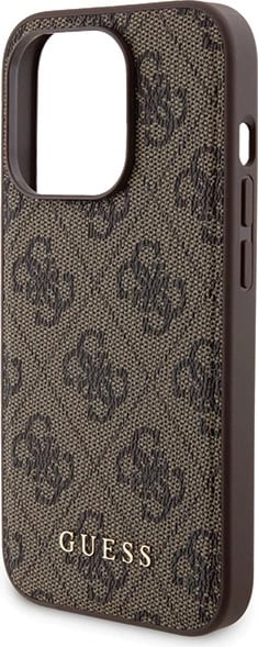 Mbështjellës Guess 4G Metal Logo për iPhone 15 Pro + Powerbank MagSafe 5000mAh, Kafe, Set