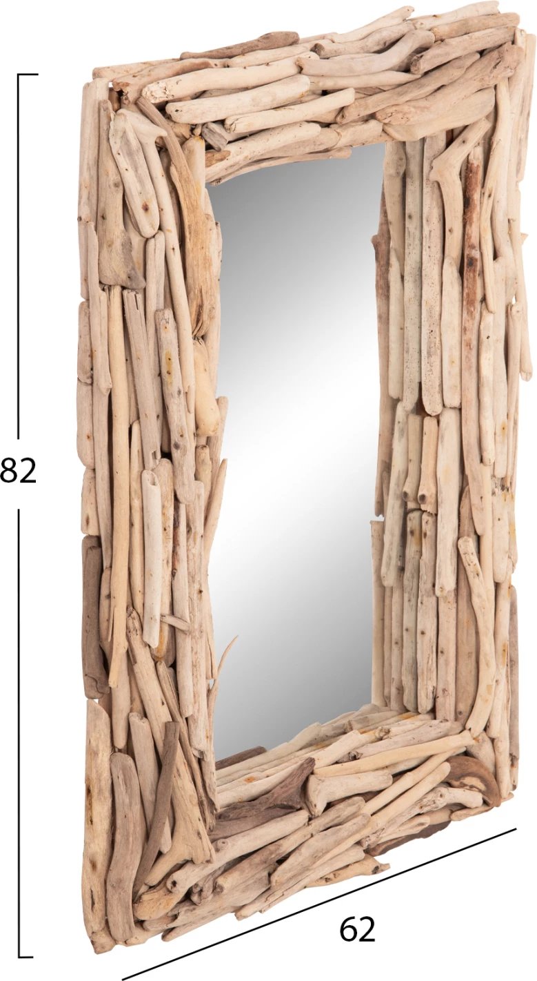 Pasqyrë muri TWIGS FH4440, dru natyral, 62x10x82Hcm