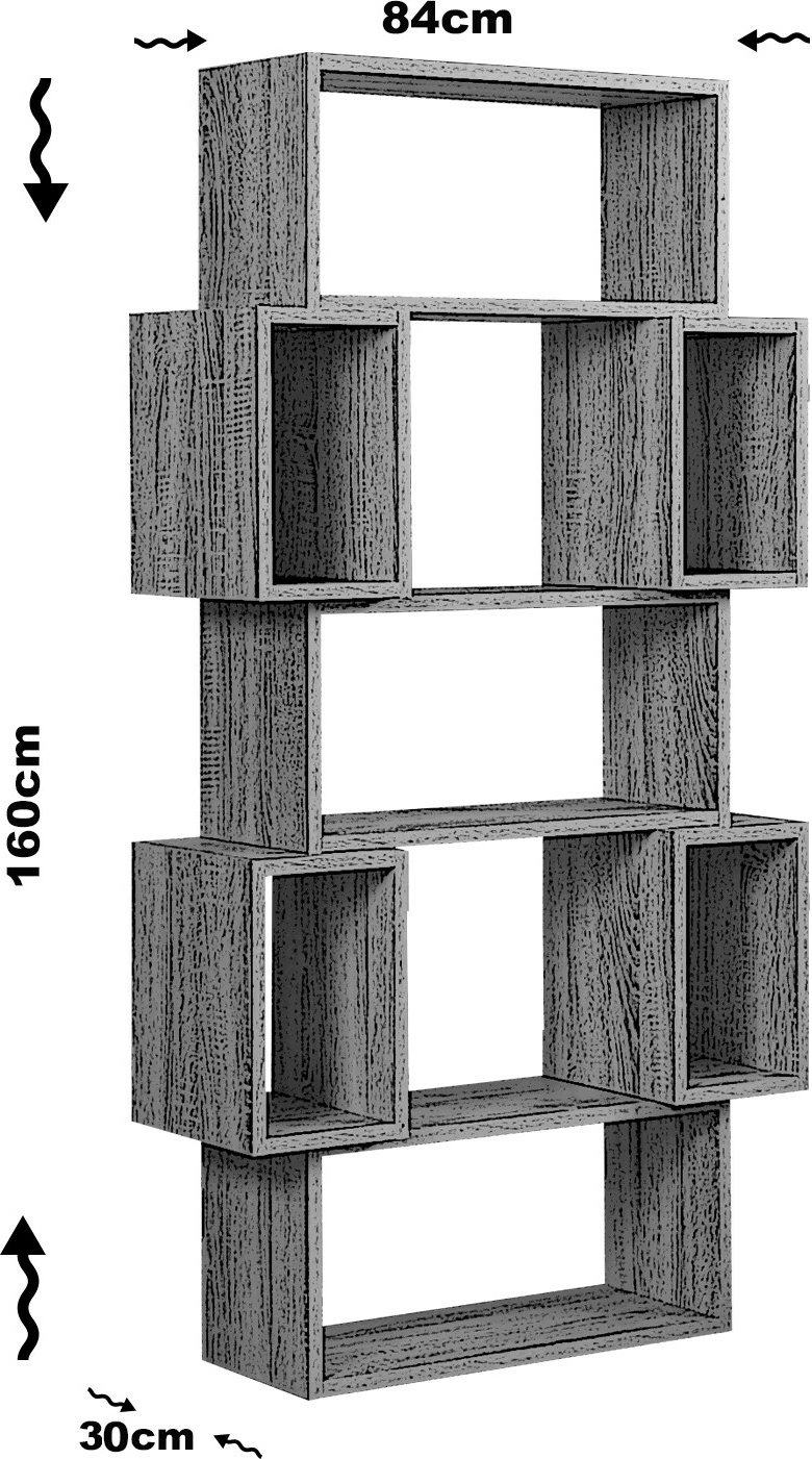 Raft librash Hanah Home, ngjyrë lisi e çelët, Box