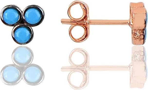 Vathë argjendi Jumeon, ngjyrë rozë ari dhe turquoise, SGTL9880