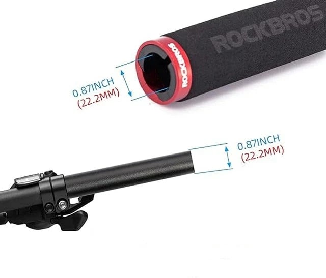 Doreza timoni për biçikletë Rockbros BT1001BKRD, teknopolimer, e zezë/kuqe