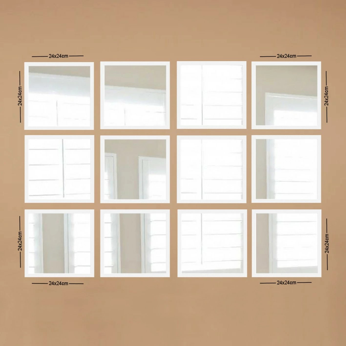 Set pasqyrash (12 copë), Wallity, SETAYNA_067, e bardhë dhe argjend