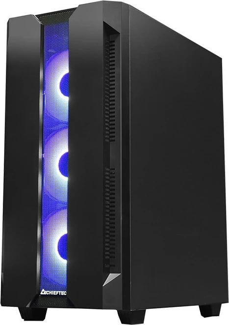 Kasë Chieftec Hunter GS-01B-OP, midi tower, xham i temperuar, RGB, e zezë Kasë Chieftec Hunter GS-01B-OP, midi tower, xham i temperuar, RGB, e zezë