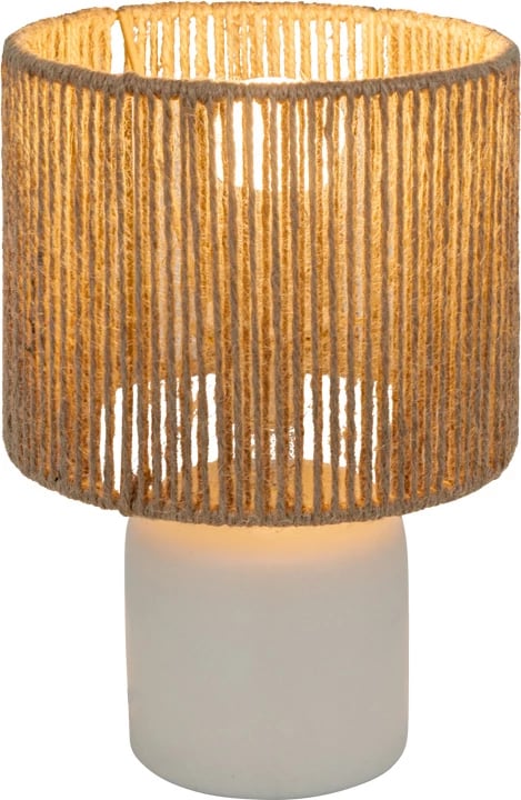 Llambë tavoline Leyda, qeramike, ngjyrë e bardhë-natyrale, 16x24cm