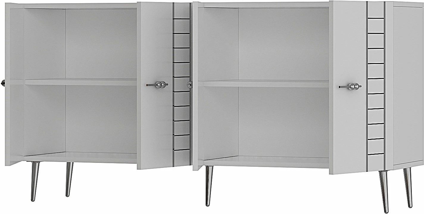 Konsol Skye Decor, e bardhë, argjend