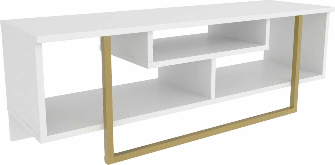 Komodë TV Hanah Home, Asal 120, ngjyrë ari dhe e bardhë