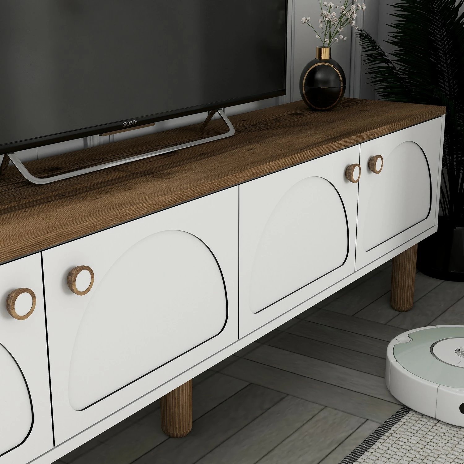 Komodë TV Skye Decor, Bohem 850, e bardhë