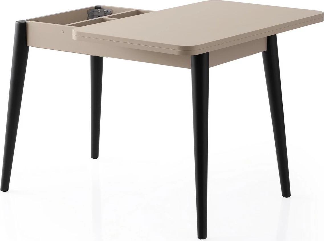 Tavolinë ngrënieje me zgjatje, ngjyrë moka e çelët, Dolunay - 1285