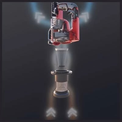 Fshesë me korrent 2-në-1 Einhell TE-SV 18 Li-Solo, pa qese, me bateri, e zezë/e kuqe Fshesë me korrent 2-në-1 Einhell TE-SV 18 Li-Solo, pa qese, me bateri, e zezë/e kuqe