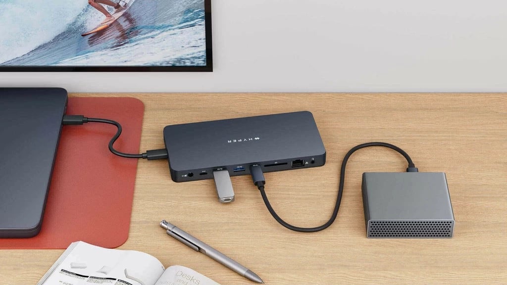 Docking station Targus Hyperdrive EcoSmart Gen.2 Dual, USB Type-C, HDMI, Ethernet, SD, 10Gbps, blu