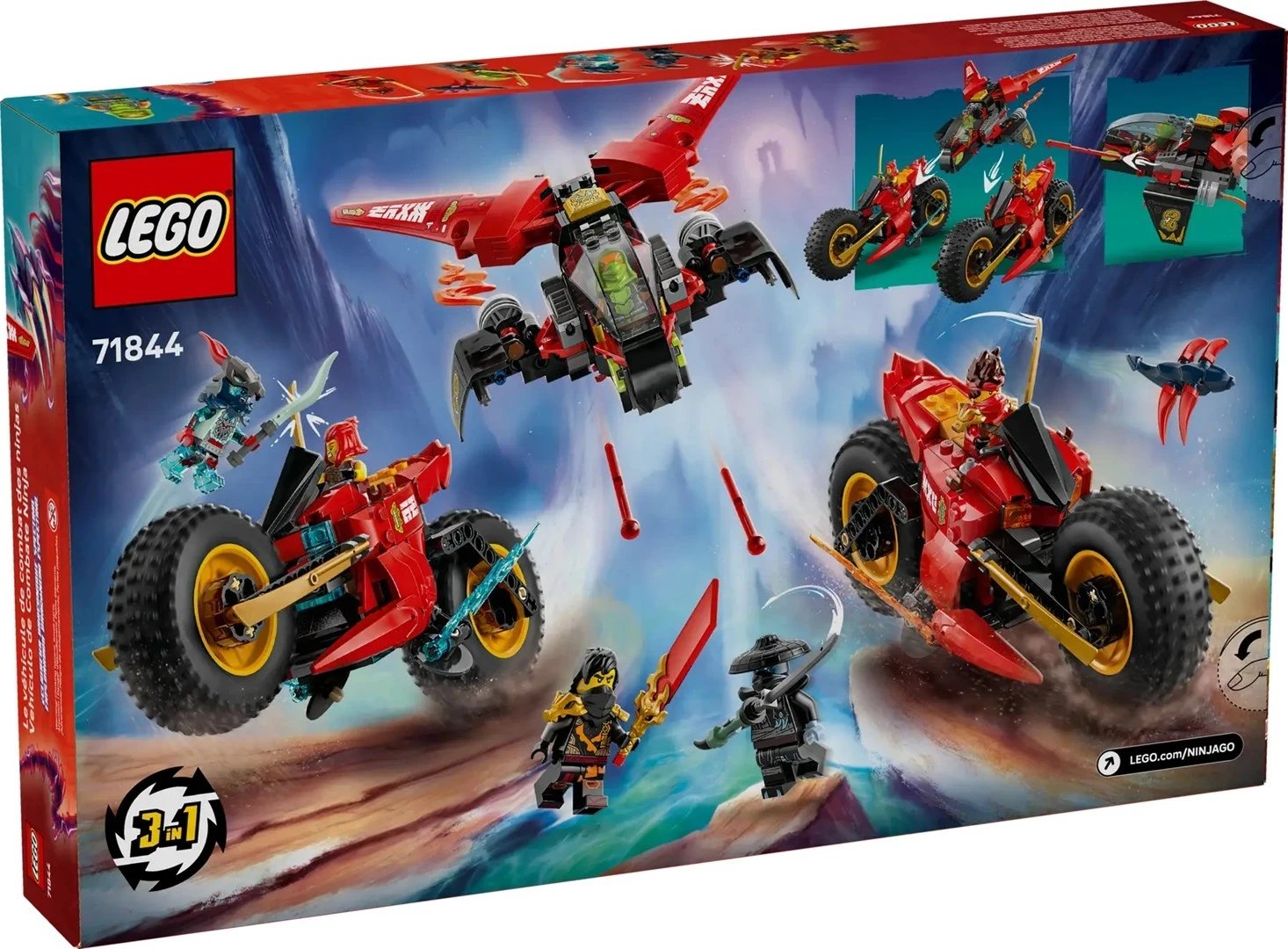 Set LEGO NINJAGO Ninja Combat Vehicle 71844 me 6 minifigura, 561 pjesë