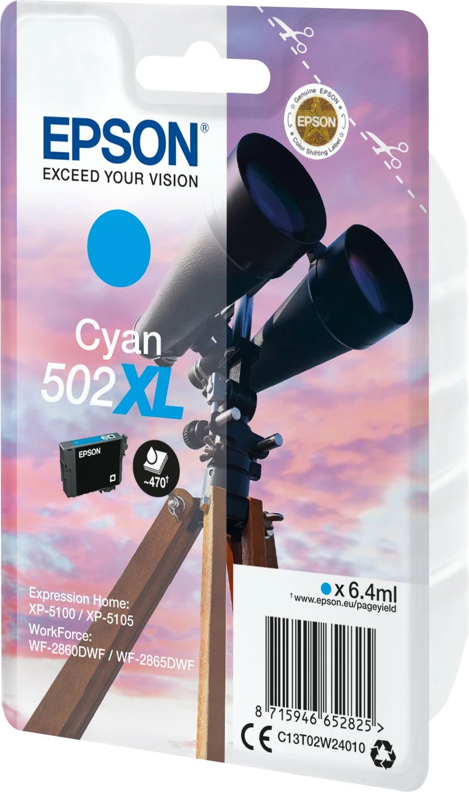 Toner Epson 502XL cyan, high yield, 6.4ml