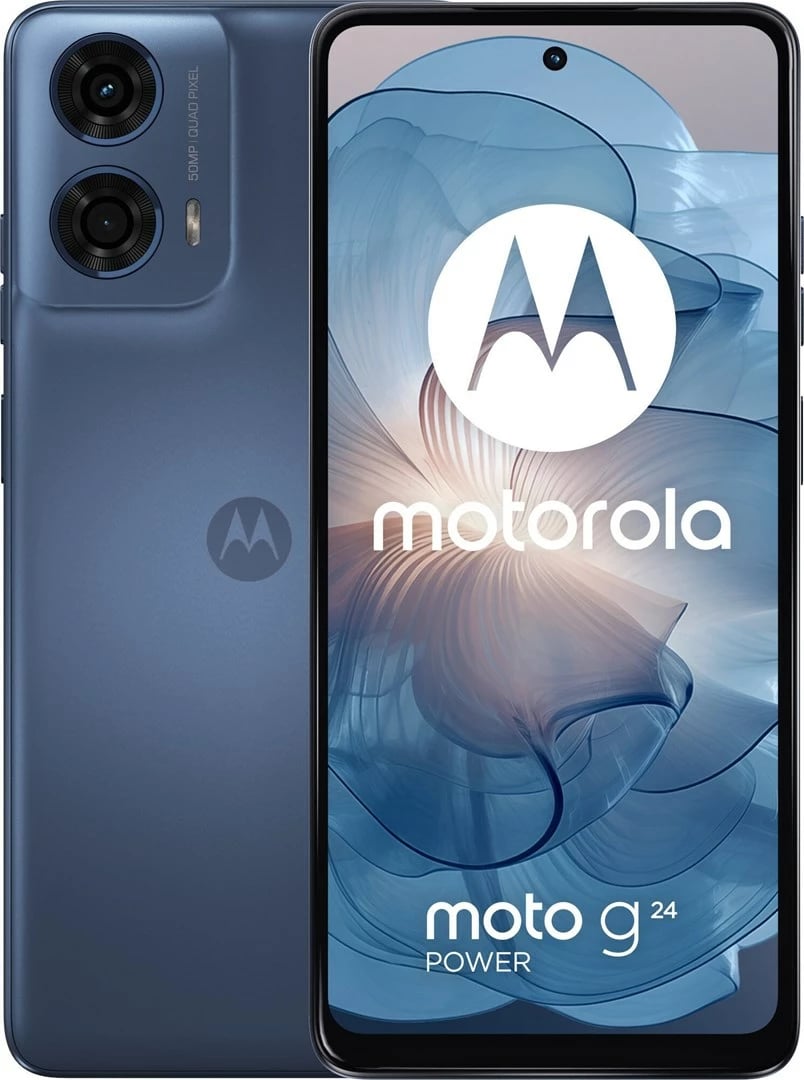 Celular Motorola Moto G G24, 16.7 cm (6.56") Dual SIM, Android 14, 4G, USB Type-C, 8 GB, 256 GB, 6000 mAh, Blue