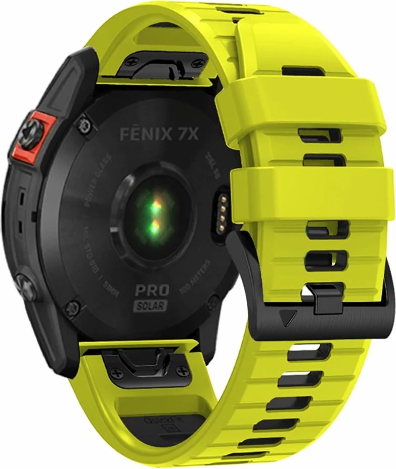 Rrip sportiv për smartwatch Tech-Protect IconBand Pro për Garmin Fenix 3/5X/3HR/5X Plus/6X/6X Pro/7X, Lime Black