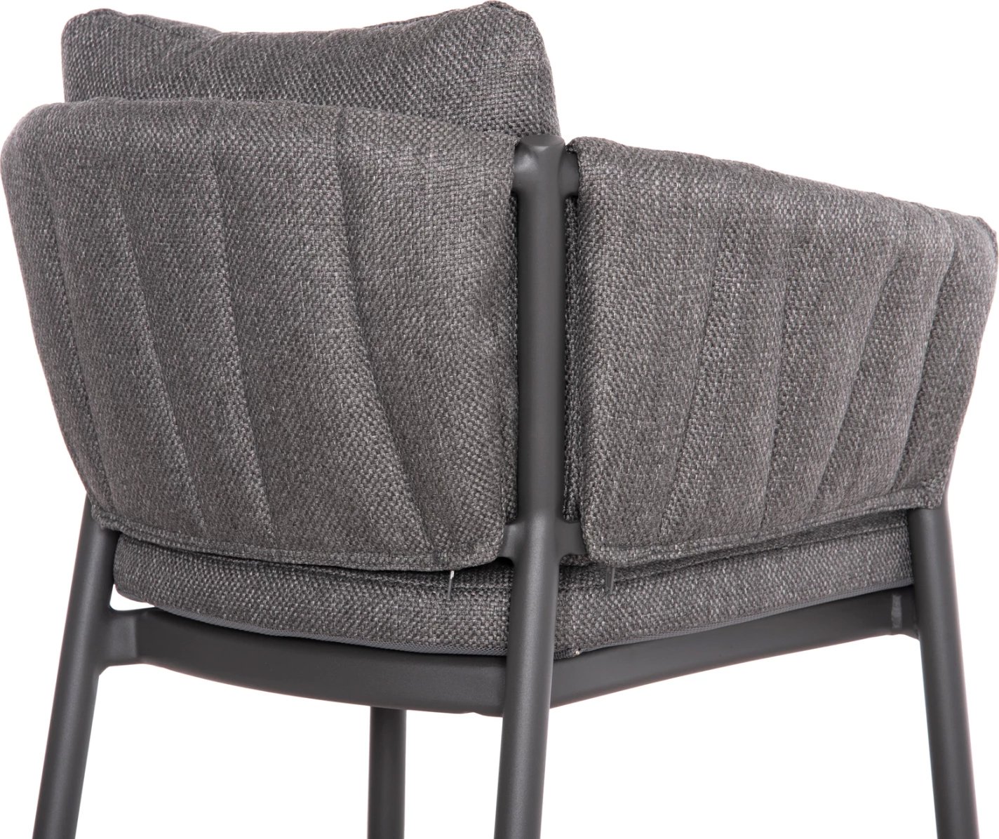 Karrige ngrënieje SHANKS, alumin, material OLEFIN, ngjyrë gri e errët, 62x60x75-80cm